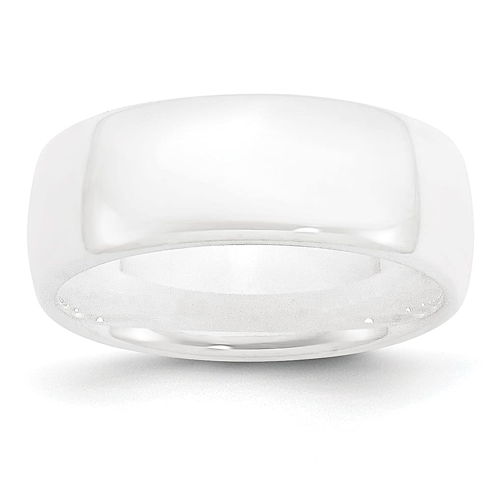 ICE CARATS 8mm Ceramic White Band Ring for Men - Classic Domed Wedding Ring, Fashion Jewelry Gift for Him, Dad, Husband - Perfect for Anniversaries, Engagements & Special Occasions