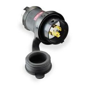 HUBBELL HBL2721SW NEMA L15-30 Male AC Power Plug - Black Watertight Connector for Industrial Equipment & Outdoor Use