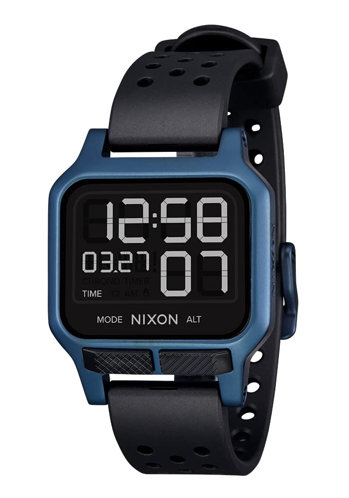 NIXON Heat A1320 Digital Sports Watch for Men & Women - Ultra Thin Lightweight Design, 38mm LCD Display, 20mm PU Band - 100M Water Resistant for Swimming, Running & Workouts - Perfect for Gym, Outdoor Activities & Daily Wear