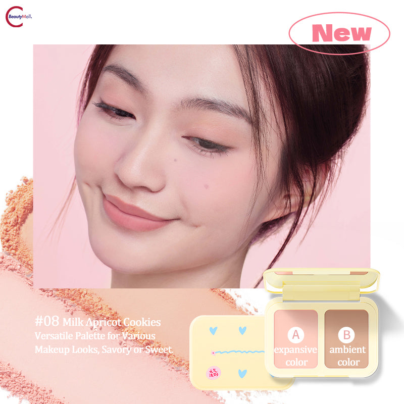 NUKKA Dual Tone Blush Palette - Buildable & Blendable Powder Blush for Natural Flush - Perfect for Everyday Makeup & Special Occasions