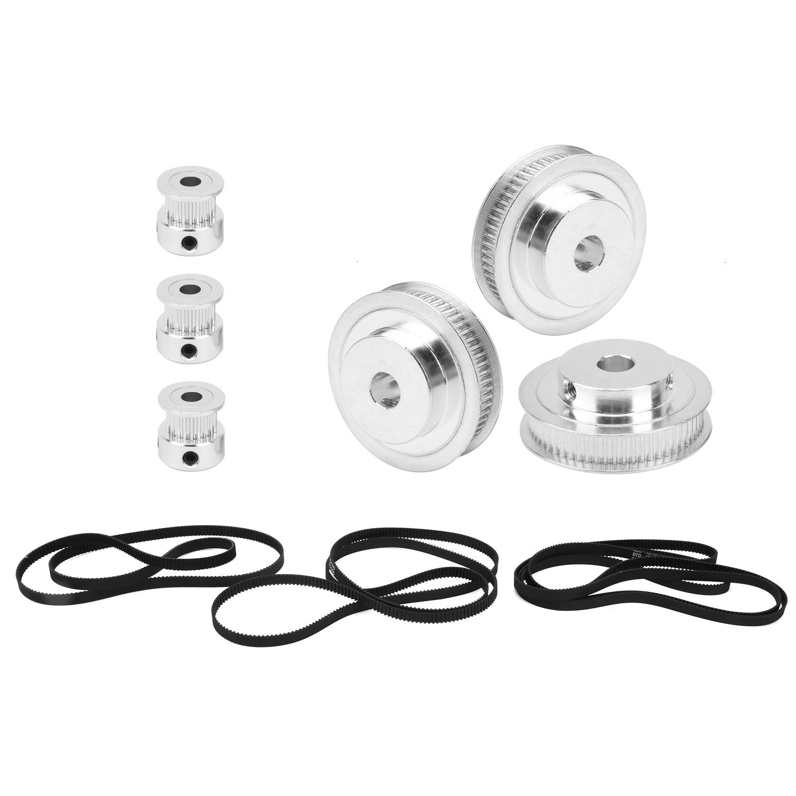 20 Teeth & 60 Teeth Aluminum Alloy Timing Belt Pulley 3 Sets - 2GT610/852/1220mm for Milling Machines, Gear Forming Machines & 3D Printers | High Precision CNC Machining Parts for Industrial Automation & DIY Projects