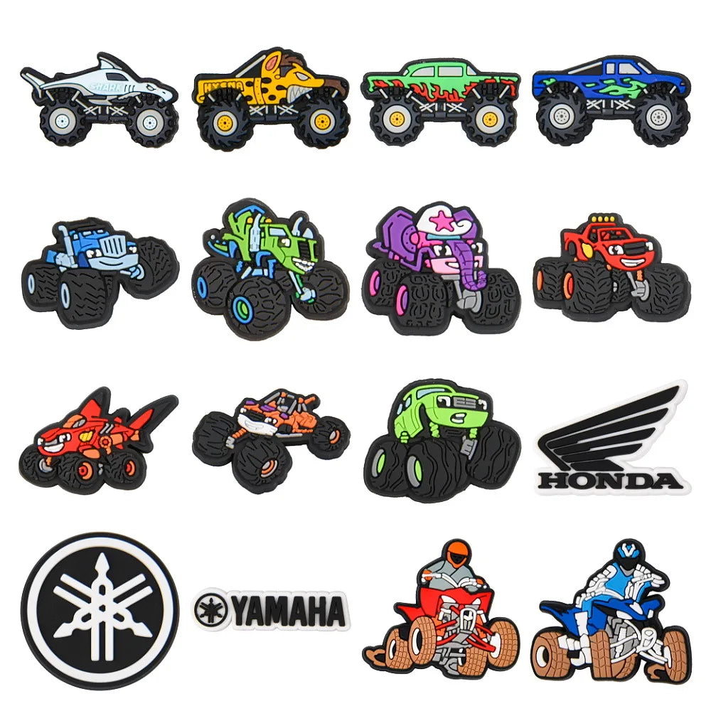 Cool PVC Motorcycle Shoe Charm - Racing Bike Accessories for Men & Women - DIY Shoe Pins & Wristband Decor - Perfect for Bikers, Gifts & Motorcycle Enthusiasts