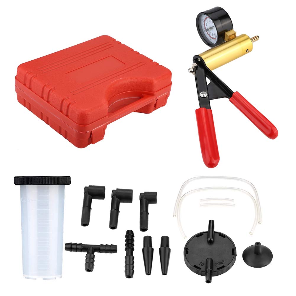 Suuonee Auto Handheld Vacuum Pump Pressure Tester Kit - Professional Brake Bleeder & Leak Test Tool for Cars, Motorcycles, HVAC Systems - Perfect for DIY Mechanics & Automotive Repair Shops