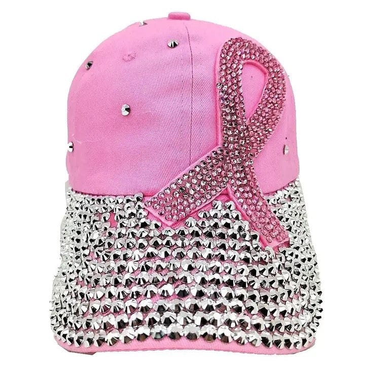 Sparkling Pink Rhinestone Embellished Baseball Cap for Women - Fashion Hair Accessory for Parties, Weddings, and Special Occasions