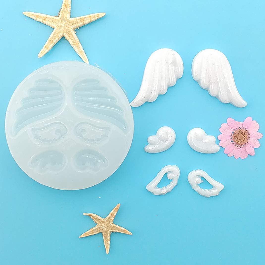 iSuperb 7-Piece Angel Wing Silicone Molds Set for DIY Resin Casting - UV Epoxy Keychain Molds for Jewelry, DIY Art, Home Decor & Gift Making (Perfect for Christmas Ornaments, Pendants & Craft Projects)