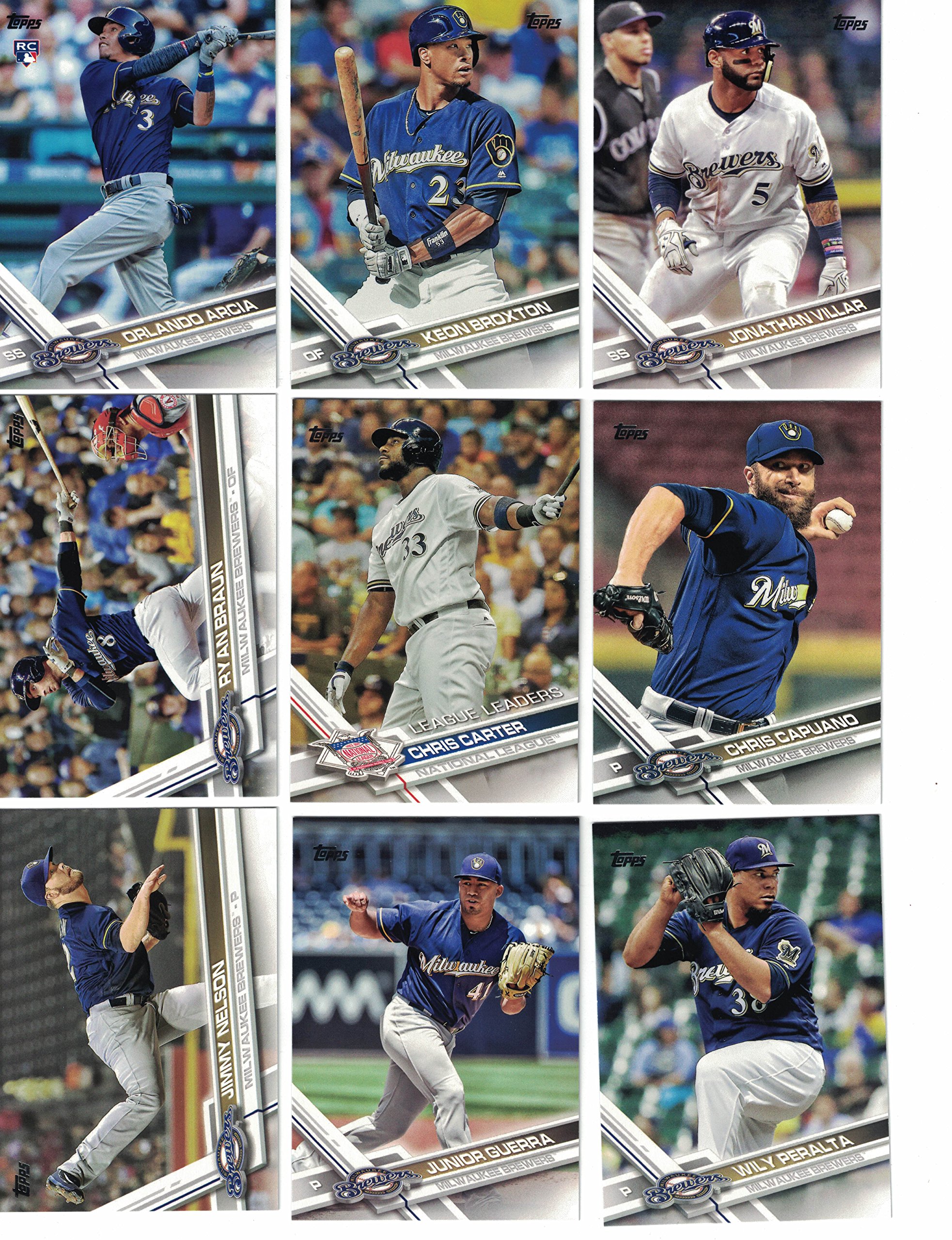 Milwaukee Brewers 1000-Piece Baseball Card Collection - 2024 Topps Edition Featuring Ryan Braun & Christian Yelich | Perfect for Collectors, Gifts & Fantasy Baseball Fans
