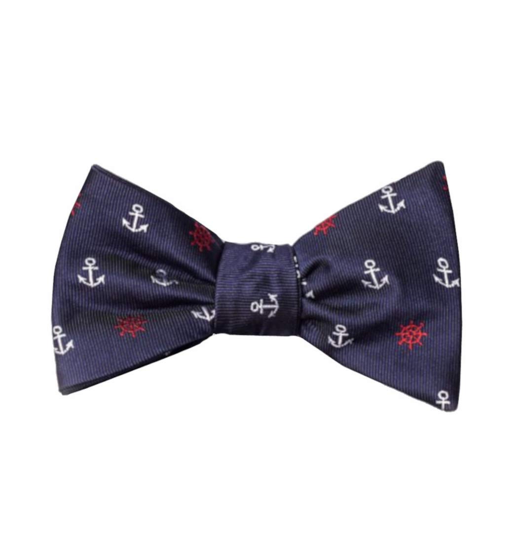 Stylish Butterfly Bow Tie - Nautical Anchors & Ships Wheels Design - Perfect for Weddings, Parties & Formal Events