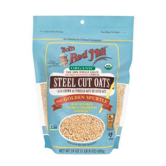 Bob's Red Mill Steel Cut Oats - 100% Pure, Gluten-Free Whole Grain Oatmeal for Healthy Breakfast & Baking | High Fiber, Non-GMO, Vegan-Friendly | Perfect for Oatmeal, Granola, Smoothies & Energy Bars