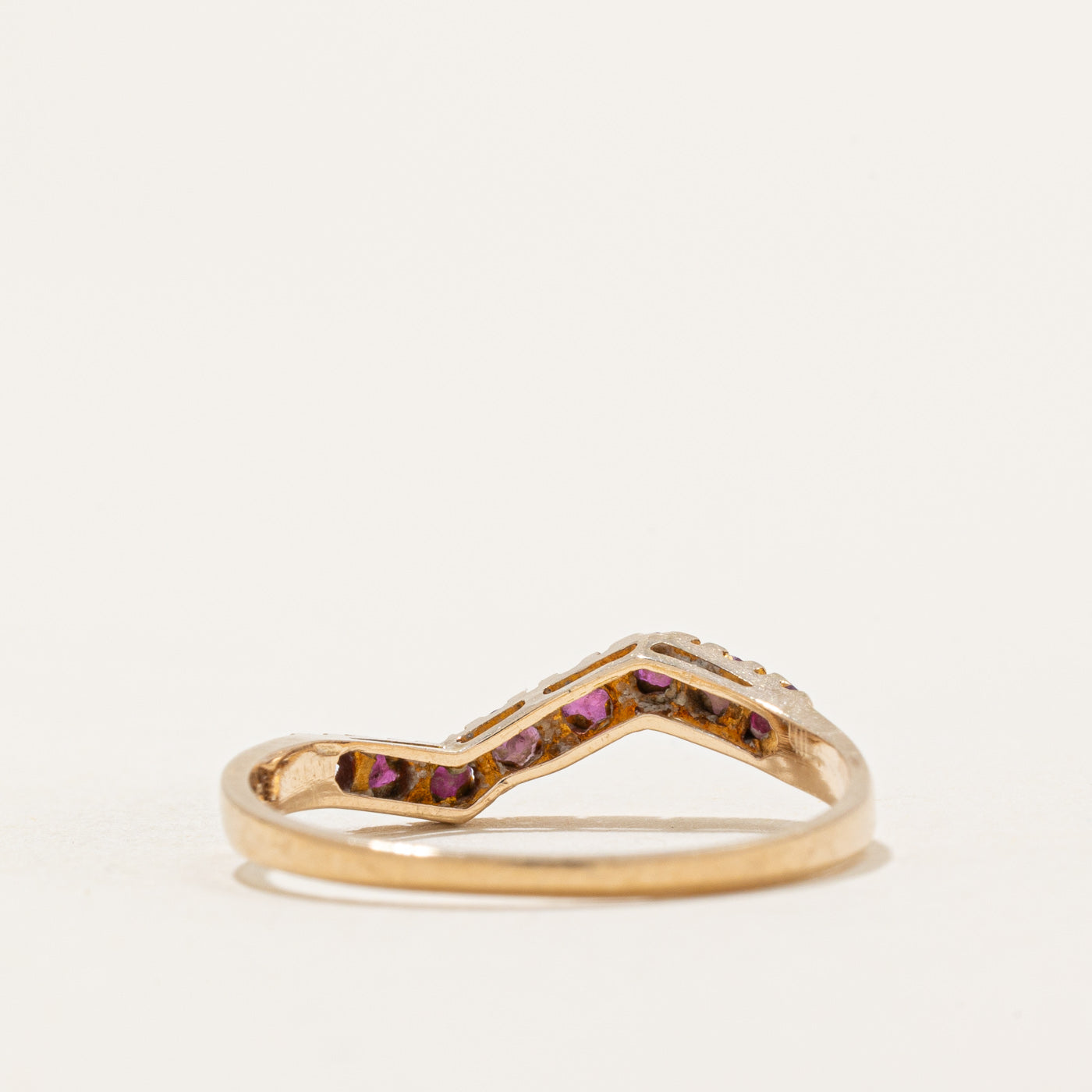 Ruby Zig Zag Ring | 0.13ctw Genuine Gemstone | Size 7.25 | Elegant Stackable Ring for Women | Perfect for Everyday Wear, Date Nights & Special Occasions