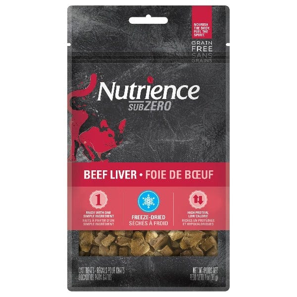 Nutrience SubZero Freeze Dried Beef Liver Cat Treats - High Protein Grain-Free Cat Snacks for Training & Rewards - Perfect for Indoor Cats & Picky Eaters