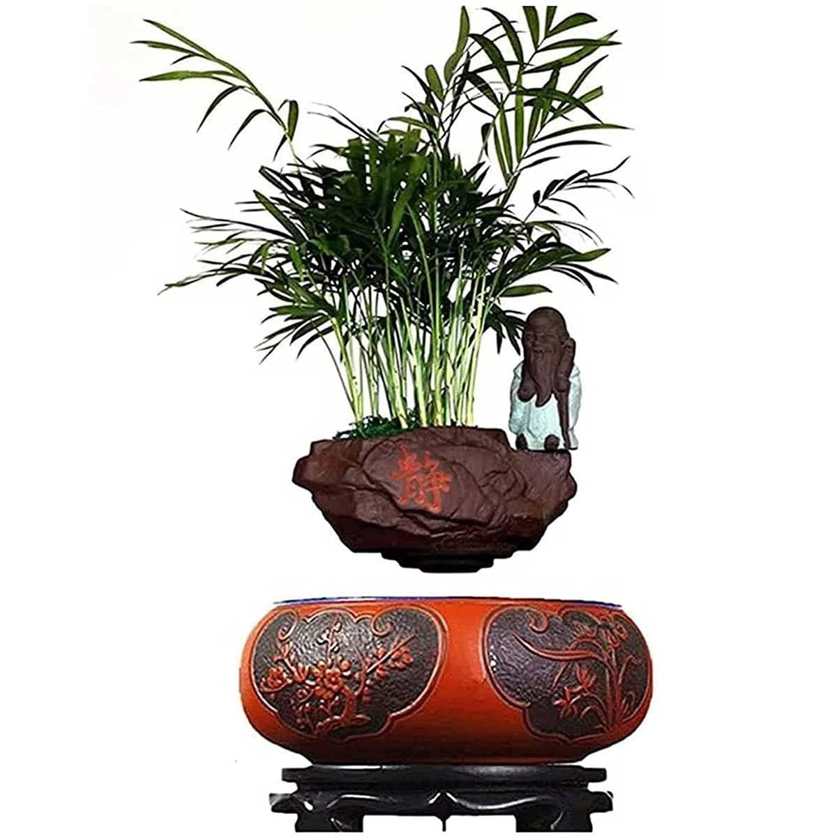 Levitating Air Bonsai Pot - 360° Rotating Magnetic Floating Planter, Classic Ceramic Desktop Decor for Home, Office, Living Room | Perfect Gift for Plant Lovers & Unique Home Decor (Ideal for Zen Gardens, Modern Spaces & Desk Decorations)