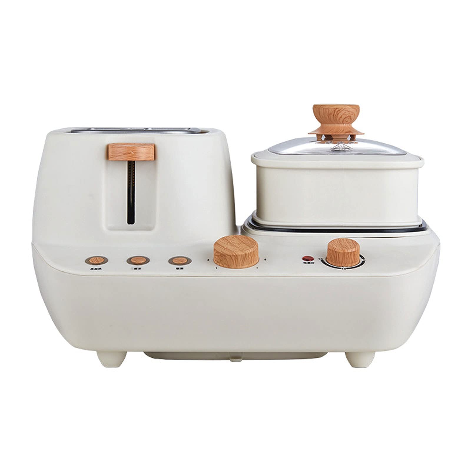 XIAOSAKU 4-in-1 Multi-Function Breakfast Toaster - 2 Slice Bread Toaster with Egg Steamer & Waffle Maker for Bagels, English Muffins & Sandwiches - Perfect for Home, Office & Dorm Breakfast Cooking