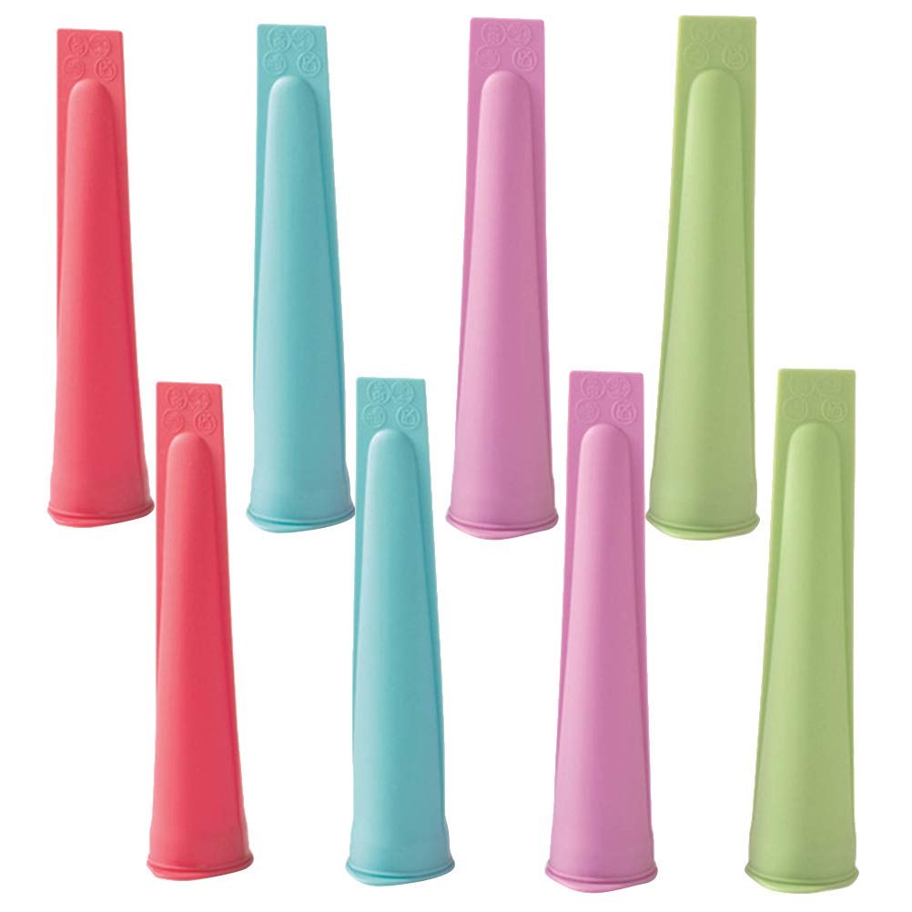 8pcs DIY Silicone Popsicle Molds - Reusable Ice Cream Bar Maker with Handheld Tubes for Homemade Frozen Treats - Perfect for Summer Snacks, Kids Parties & Healthy Desserts