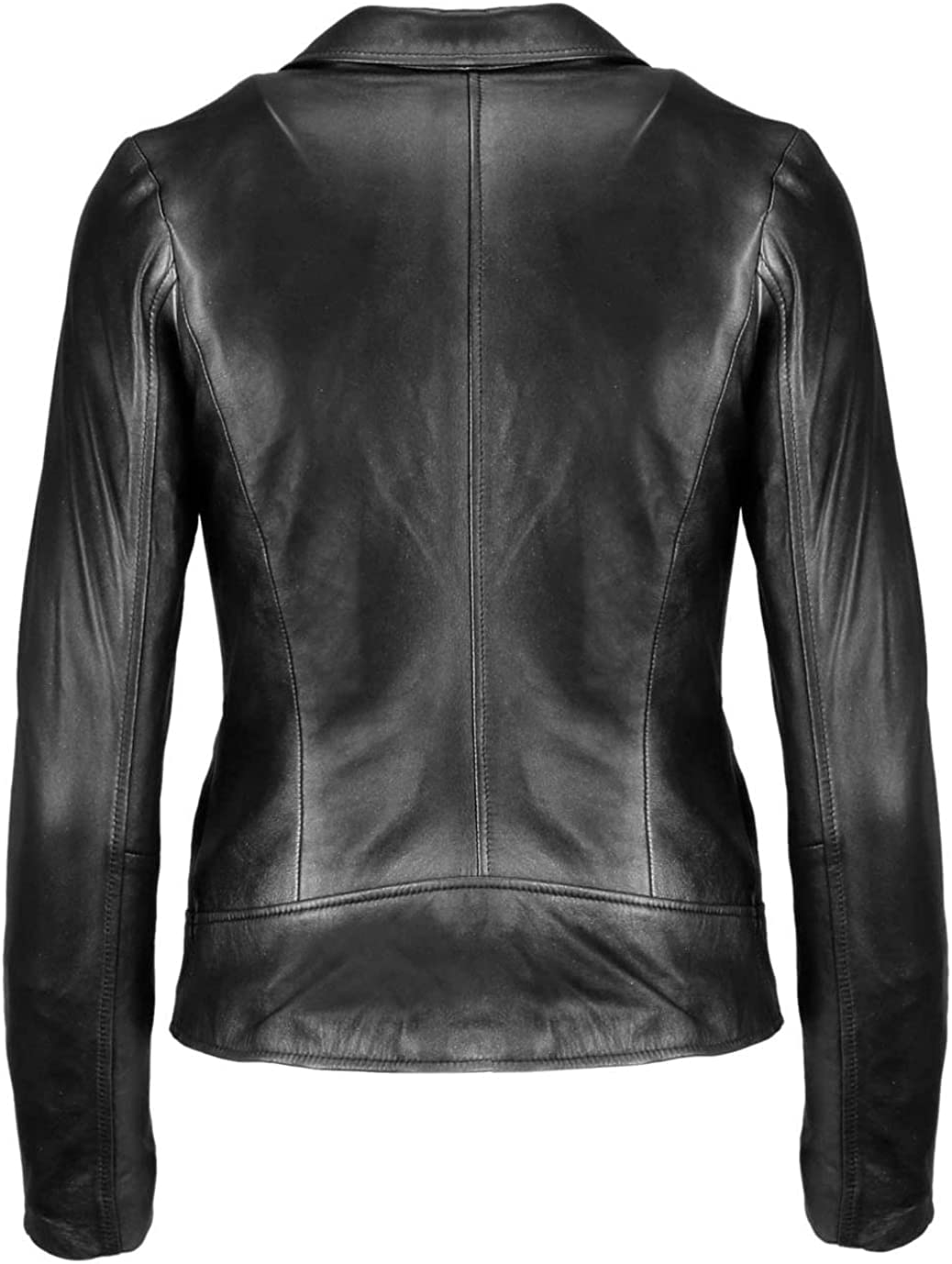 SAMS Classic Women's Genuine Leather Jacket - Slim Fit Motorcycle Biker Jacket for Women, Black - Perfect for Riding, Casual Outfits & Fashion Streetwear