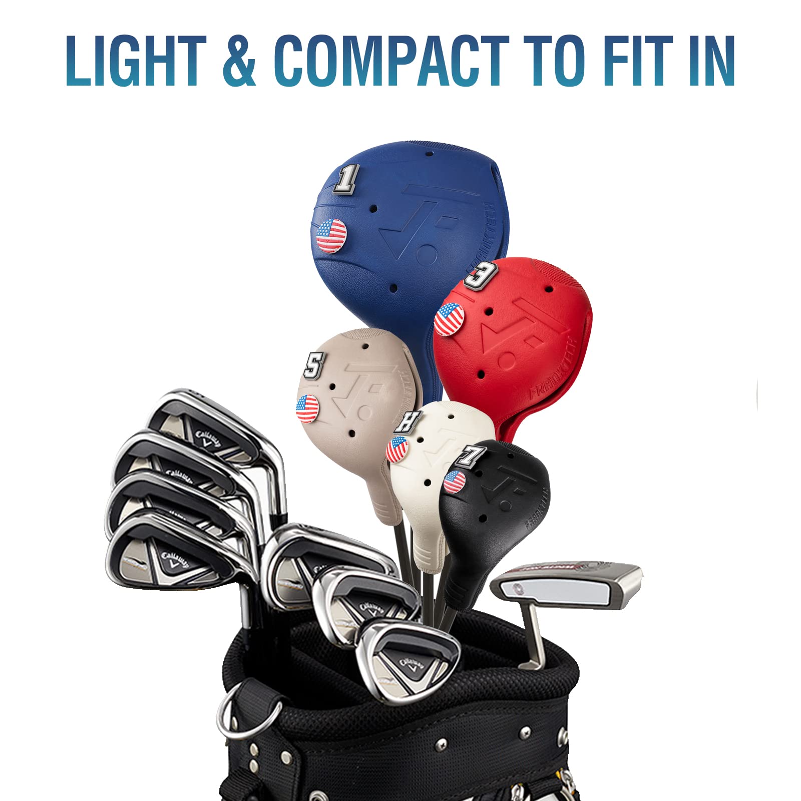 Premium EVA Plastic Golf Head Covers for Driver, Fairway Woods & Hybrid Clubs - Universal Fit for Right-Handed Golfers with Easy On/Off & Washable Design - Perfect for Golf Course Protection & Club Organization