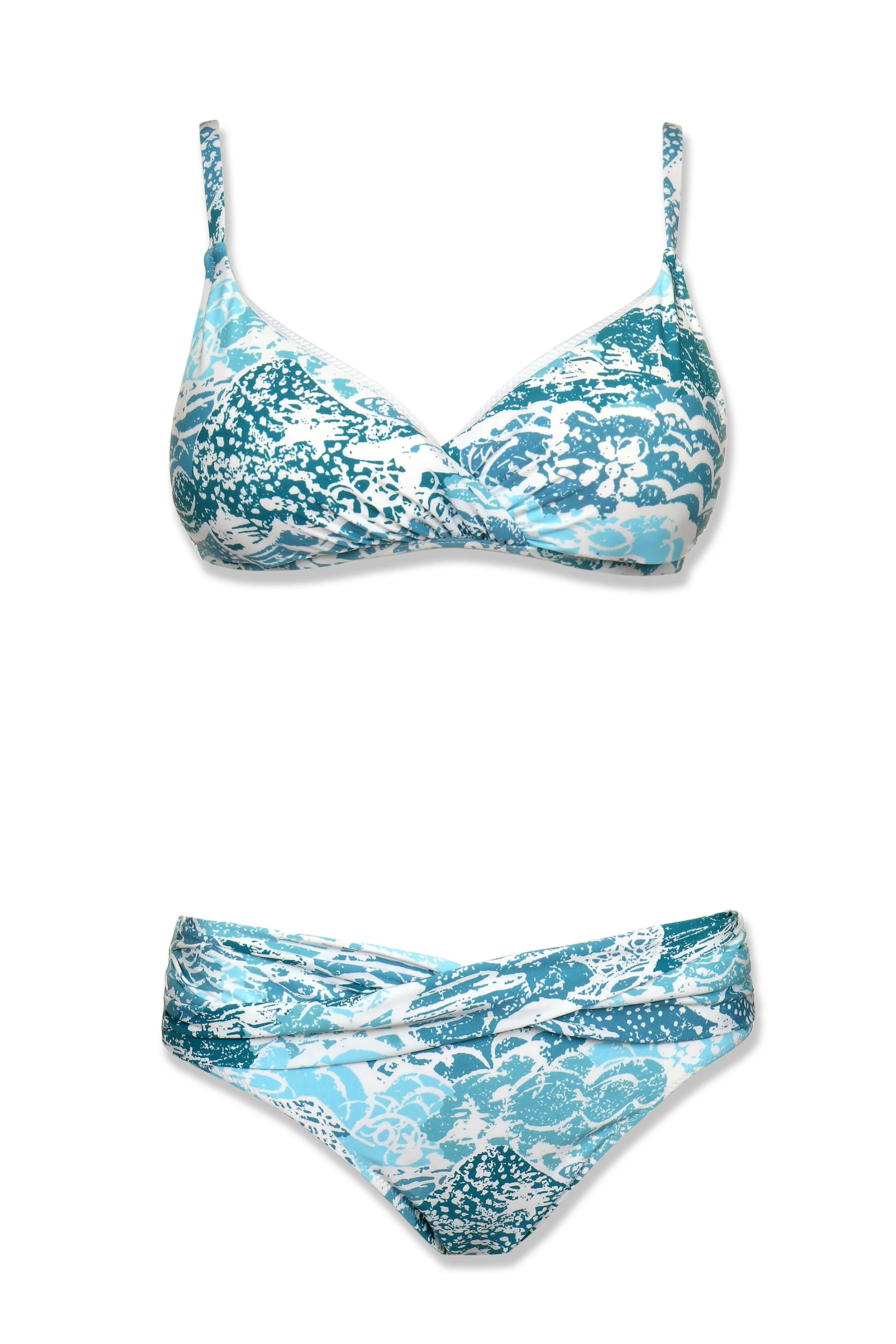 Malibu Shirred Crossover Bra - Comfortable Wireless Bralette for Women | Perfect for Yoga, Lounge & Everyday Wear