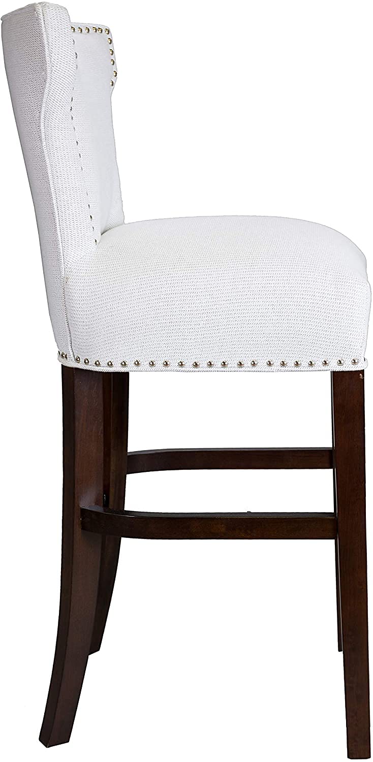 Sole Designs Bella Contemporary Modern Upholstered Kitchen Counter Barstool - 27 Inch Height, Sand Color - Perfect for Breakfast Bars, Kitchen Islands & Home Decor