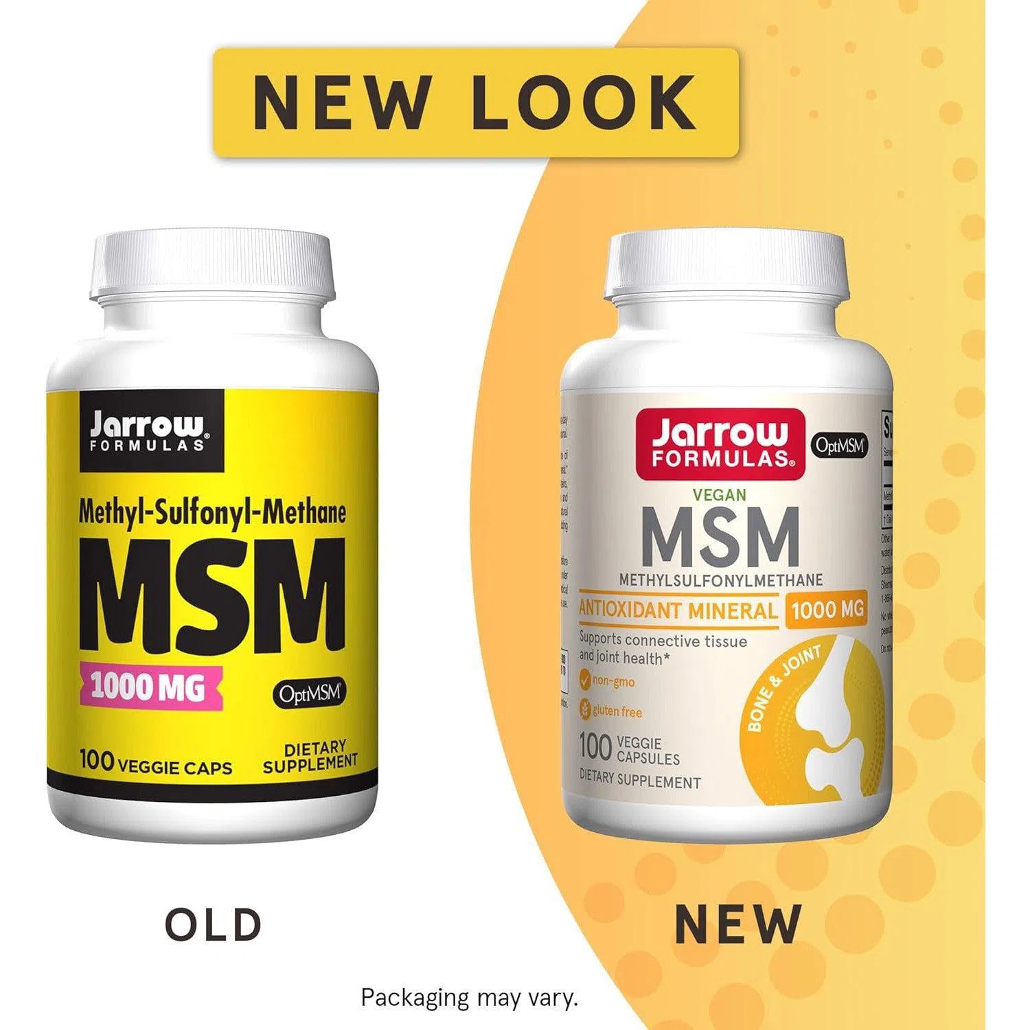 Jarrow Formulas MSM 1000 mg Supplement - Organic Sulfur for Joint Health, Skin & Hair Support - 120 Capsules - Supports Mobility, Recovery & Collagen Production (Great for Athletes & Active Lifestyles)