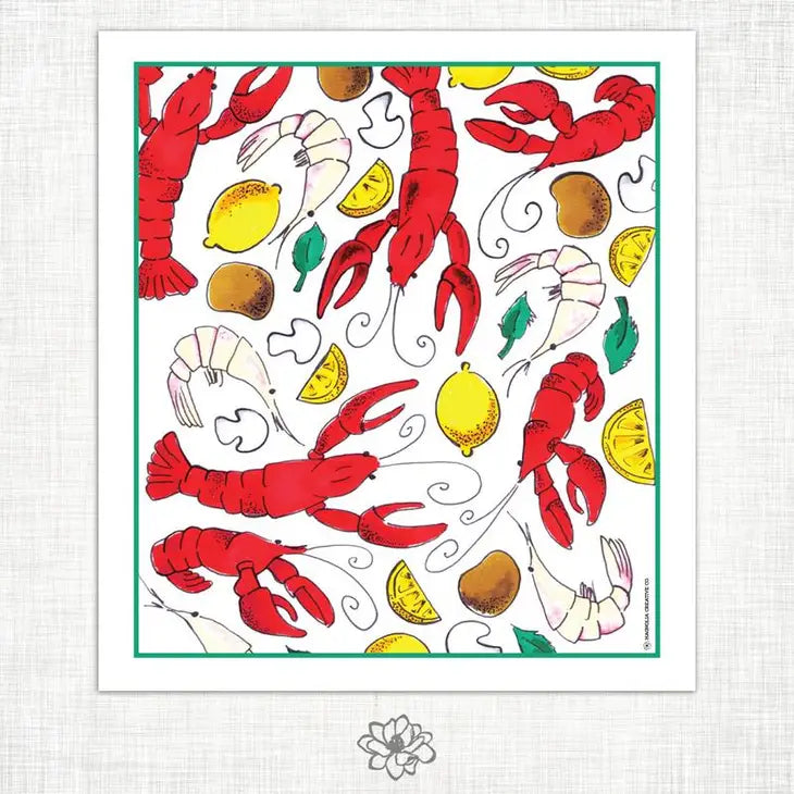 Premium Cotton Tea Towels Set of 4 - Absorbent Kitchen Dish Towels for Drying Dishes & Hands - Elegant Floral Magnolia Design - Perfect for Kitchen, Dining & Hostess Gifts