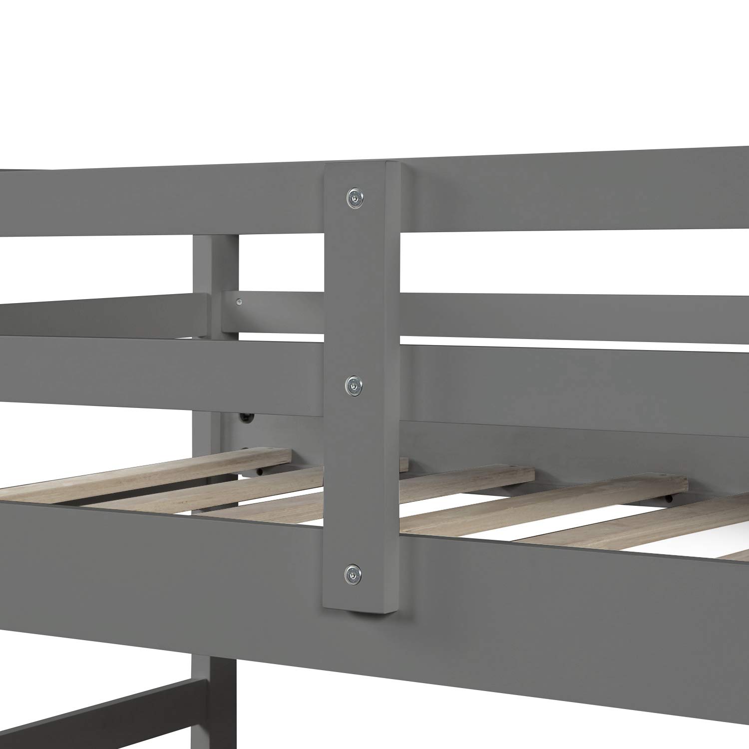 Twin Over Twin Bunk Bed with Trundle & Storage Drawers - Sturdy Wood Bunk Bed Frame with Guardrails & Stairs for Kids, Teens & Adults - No Box Spring Needed - Space-Saving Grey Bunk Bed for Small Rooms, Guest Rooms & Vacation Homes