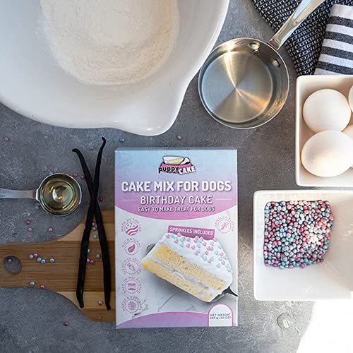Wheat-Free Puppy Cake Mix with Icing for Dogs - Birthday Cake with Pupfetti Sprinkles | Perfect for Dog Birthday Parties, Adoption Celebrations & Special Treats