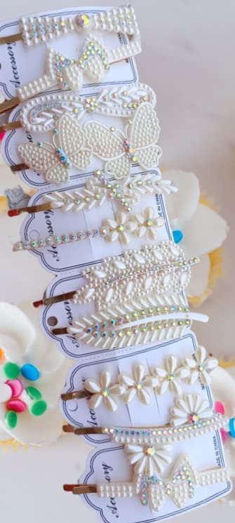 Korean Pearl Hair Clips for Women - Fashion Hair Accessories for Party & Wedding (3 Pack)