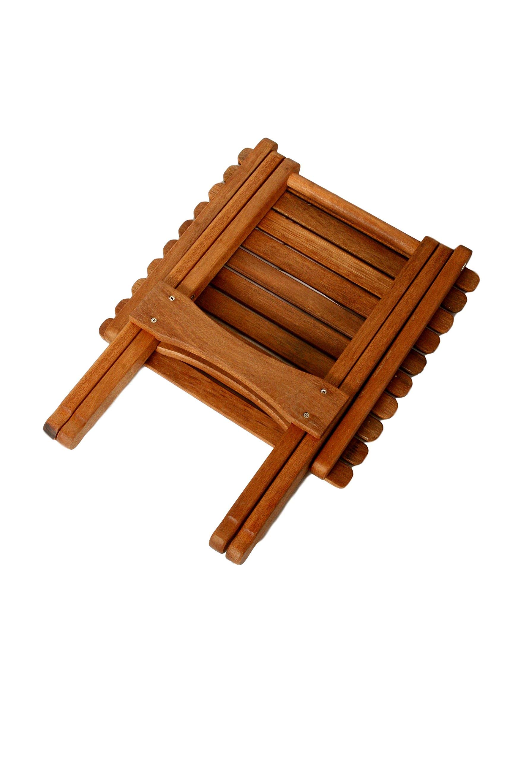 BYER OF MAINE Pangean Tailgate Bundle - Portable Small Folding Table & Comfortable Glider Chair Set in Natural Wood Finish | Perfect for Camping, Picnics, Beach Outings & Outdoor Events