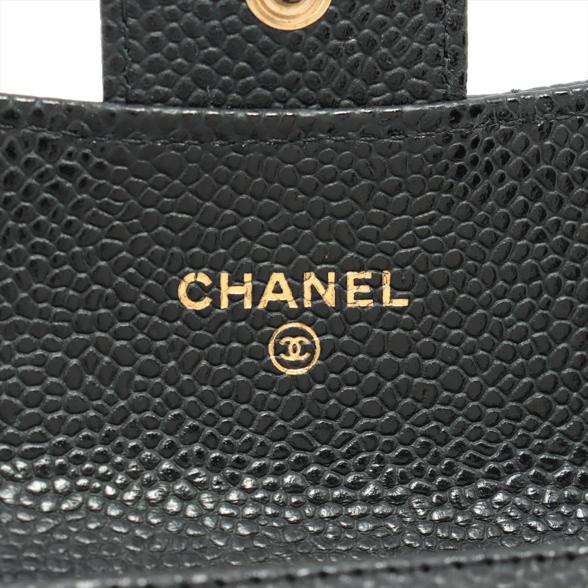 Chanel Caviar Small Black Card Holder Wallet - Genuine Leather Luxury Card Case for Women - Perfect for Everyday Use, Travel & Gifting