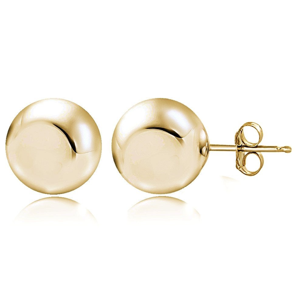 Silver Polished Bead Stud Earrings for Women - Elegant Minimalist Jewelry for Everyday Wear, Parties & Gifts