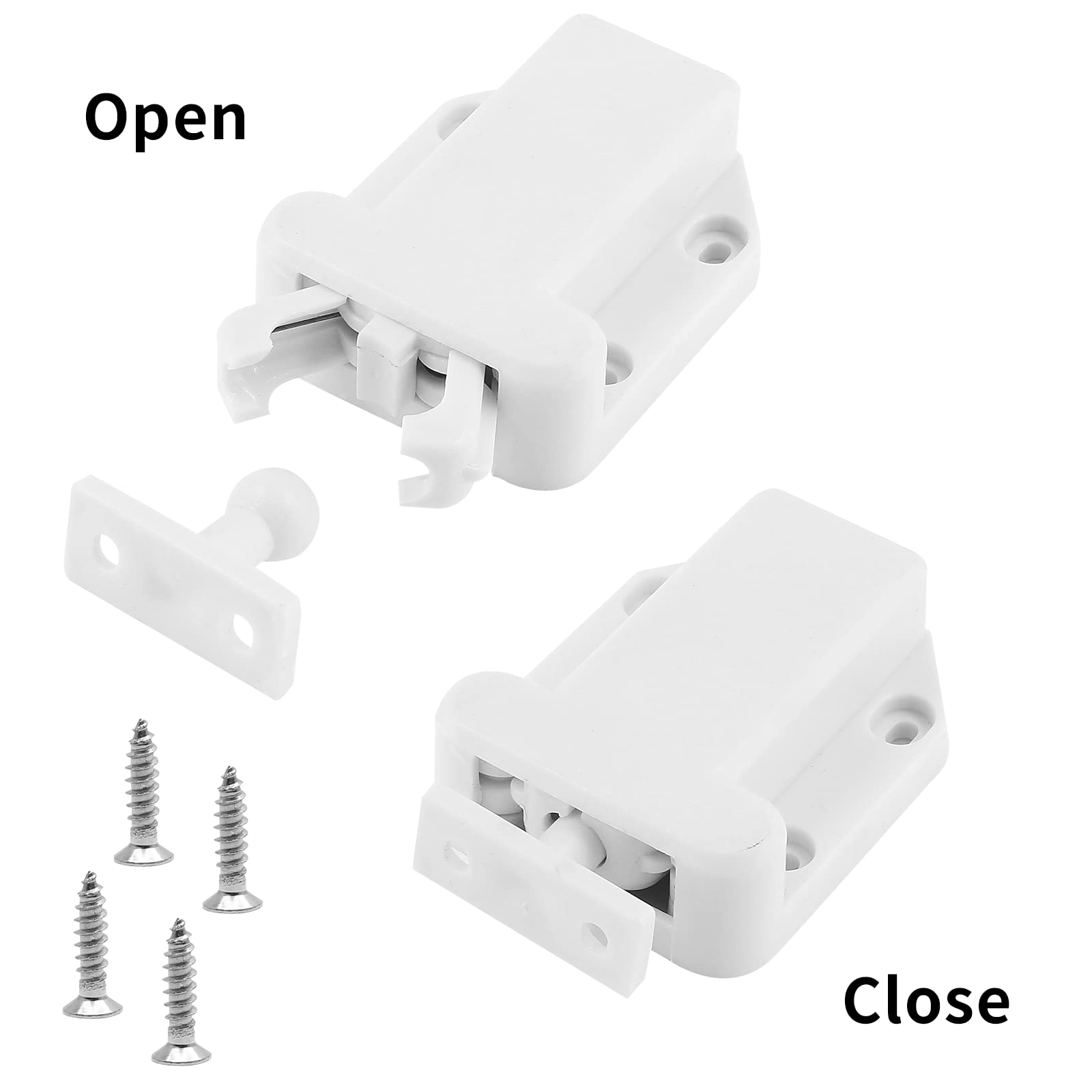 8 PCS Self-Locking Push Latches - Automatic Pop-Up Cabinet Locks for Drawers, Cupboards & Bedroom Furniture | Safe Touch Latch Hardware for Easy Cabinet Access | Perfect for Kitchen, Bathroom & Office Storage Organization