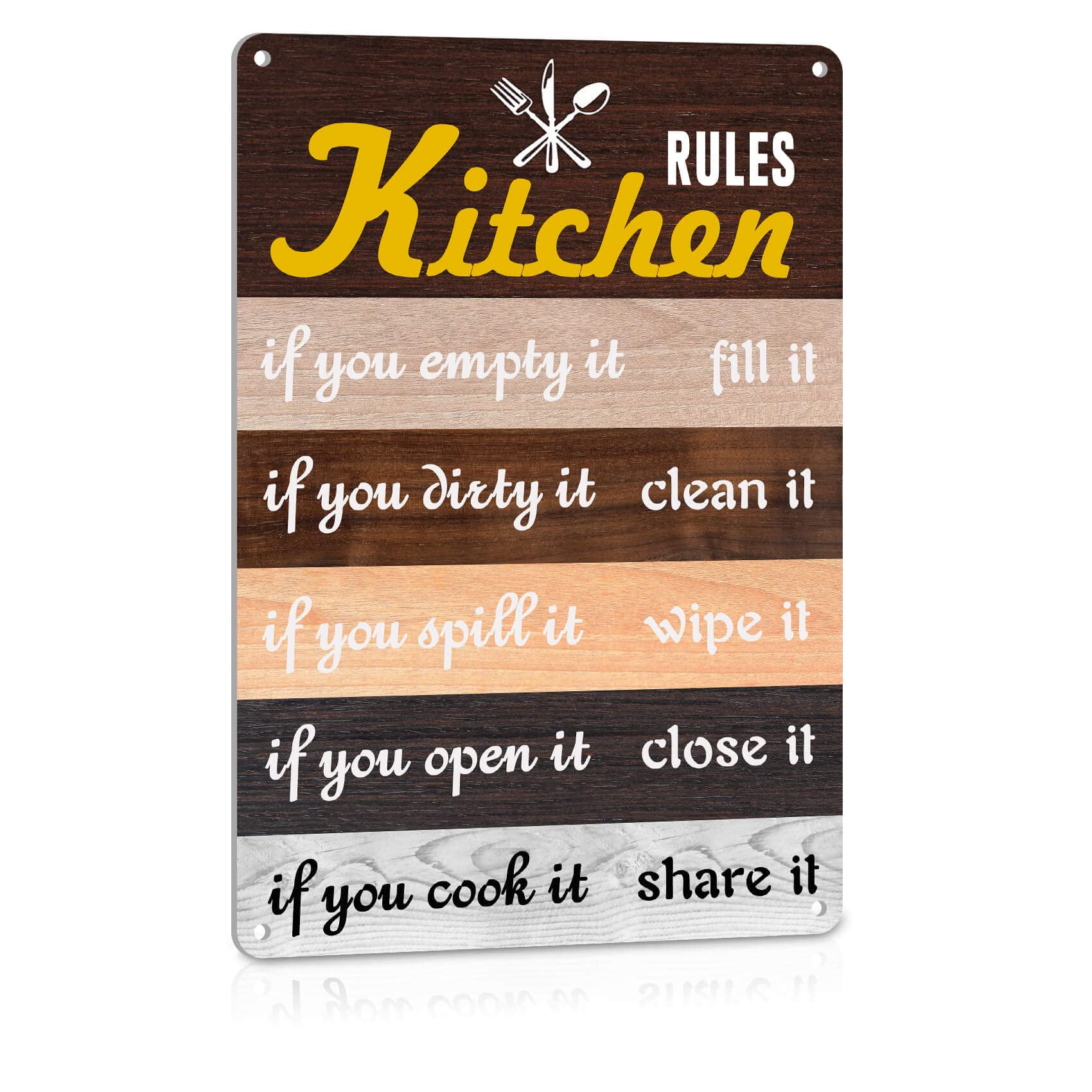 Vintage Rustic Kitchen Wall Decor - Old Country Metal Tin Sign 12x8 Inch for Farmhouse, Dining Room & Home Decor | Perfect for Country Kitchen, Cafe, Restaurant & Bar Decorations