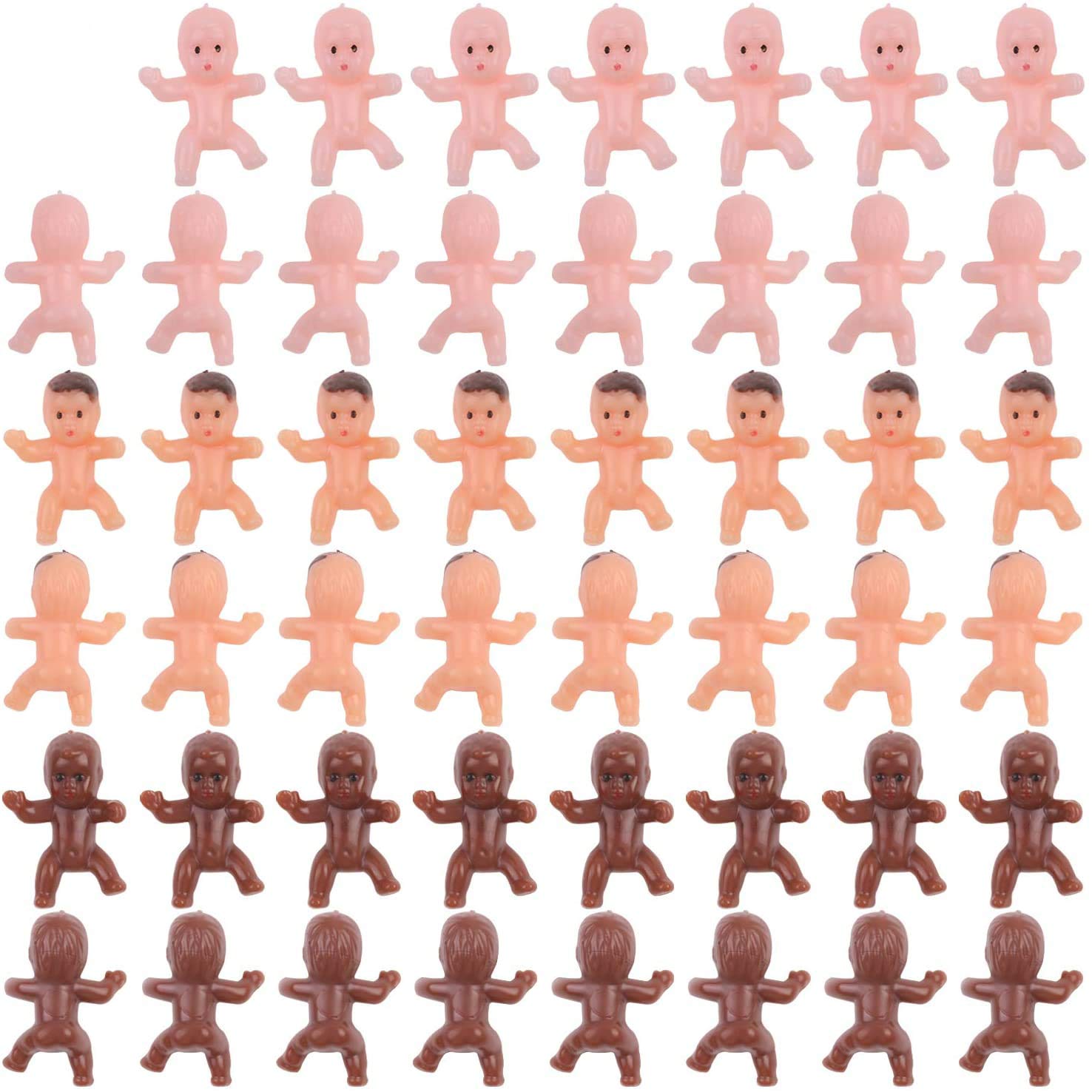CCINEE 150 PCS Mini Plastic Baby Figurines for King Cake, Ice Cube Game & Baby Shower Decorations - Perfect for Mardi Gras Parties, Gender Reveals, and Wedding Cake Toppers