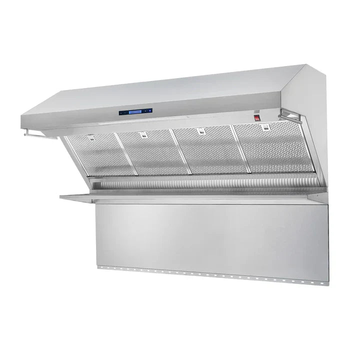 Forno Savona 60 Inch 1200 CFM Stainless Steel Wall Mount Range Hood with Hybrid Filters & Backsplash - FRHWM5029 60HB - Perfect for Modern Kitchens & High-Output Cooking