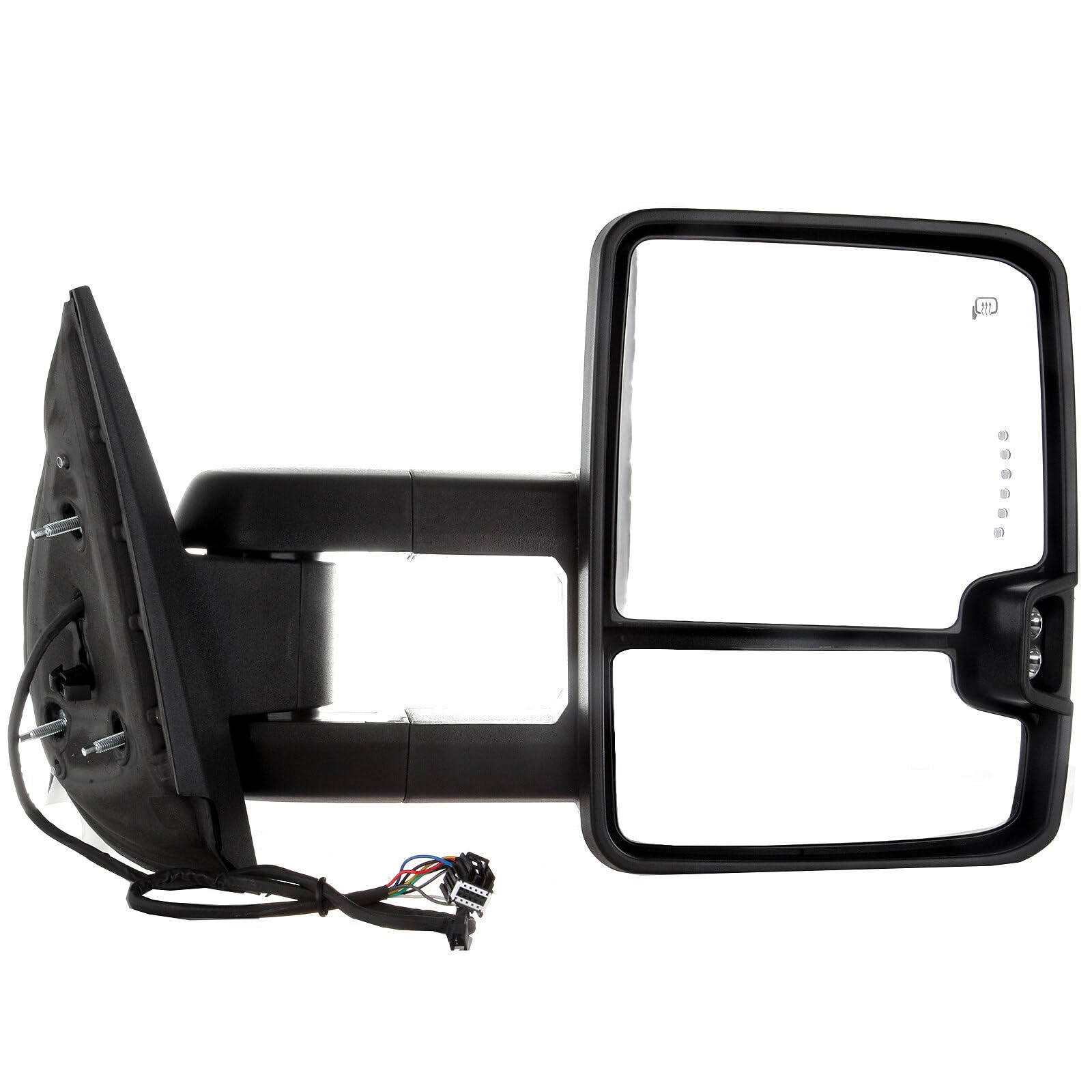 ECCPP Heated Power Towing Mirrors with LED Turn Signal & Reverse Light for 2008-2013 Chevy Silverado/GMC Sierra 2007 New Body Style - Enhanced Visibility & Safety for Night Towing & Off-Road Adventures