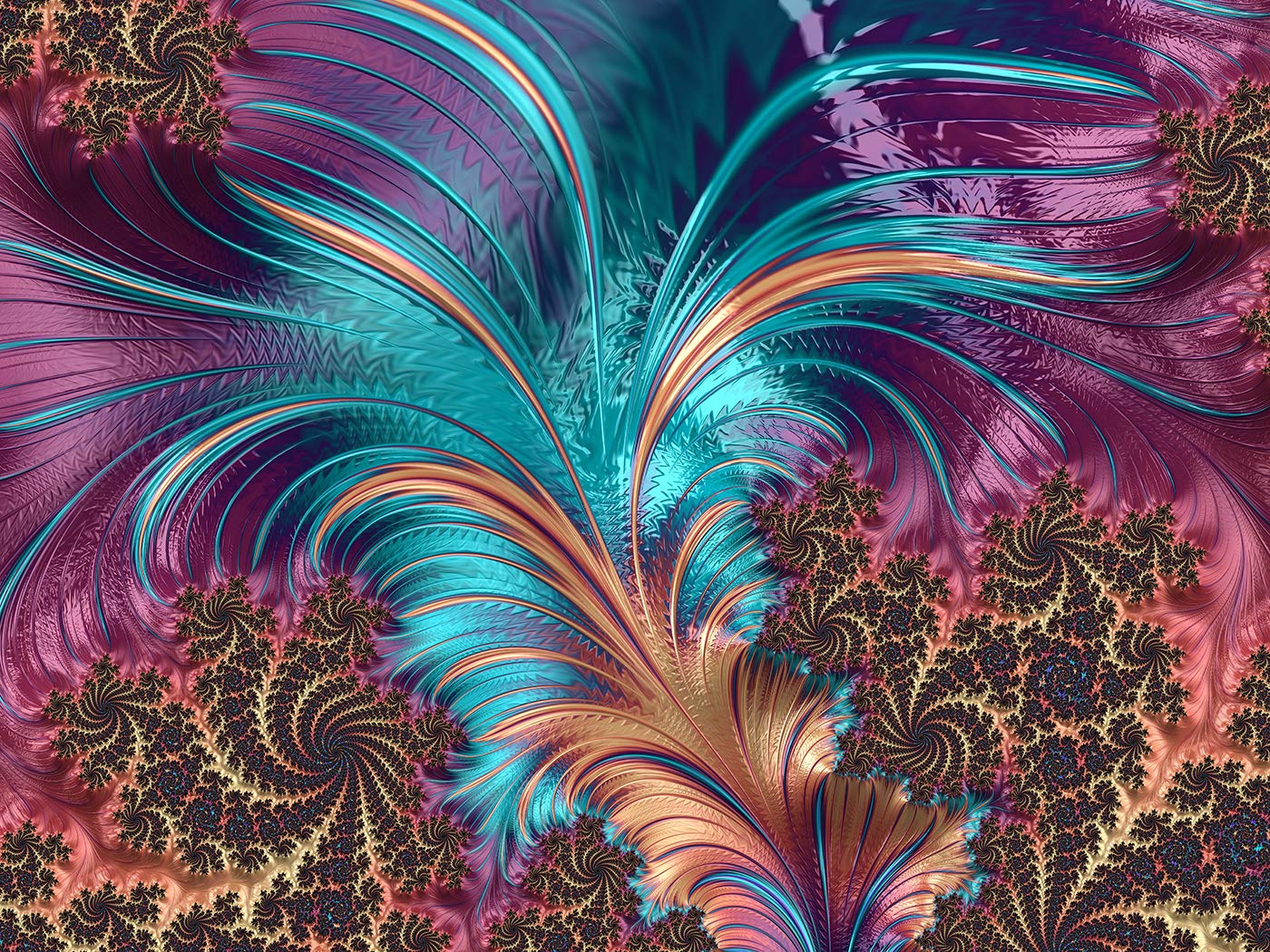 Bgraamiens 1000-Piece Feather Fractal Art Jigsaw Puzzle - Colorful Creative Challenge for Adults & Kids - Perfect for Family Game Night, Stress Relief & Home Decor