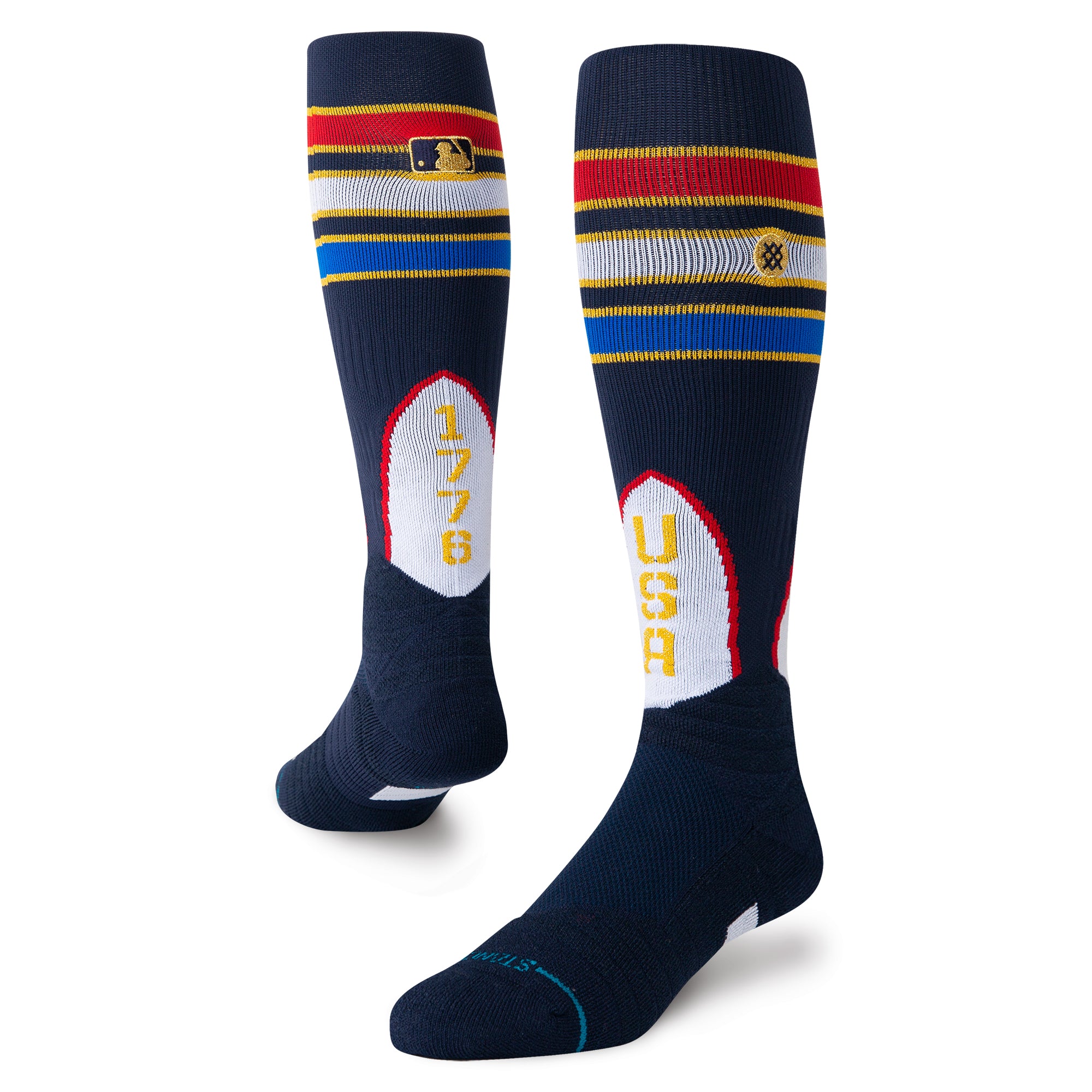 Stance 2024 MLB 4th of July Over-The-Calf Baseball Socks - Patriotic Team Socks for Baseball Games & Independence Day Celebrations