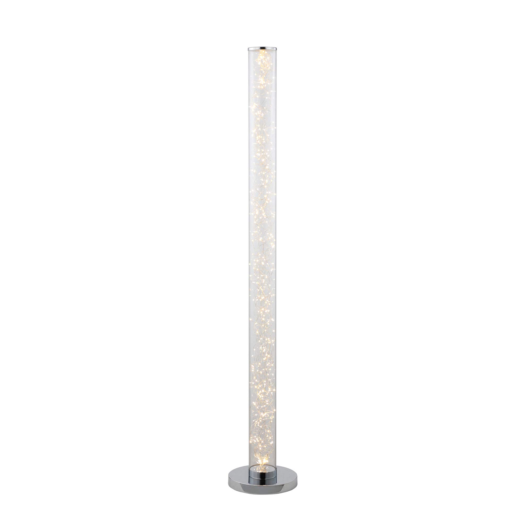 Ore International HBL2112-A Exposed Rope LED Clear Column Floor Lamp - Modern Lighting for Living Room, Bedroom & Office Decor