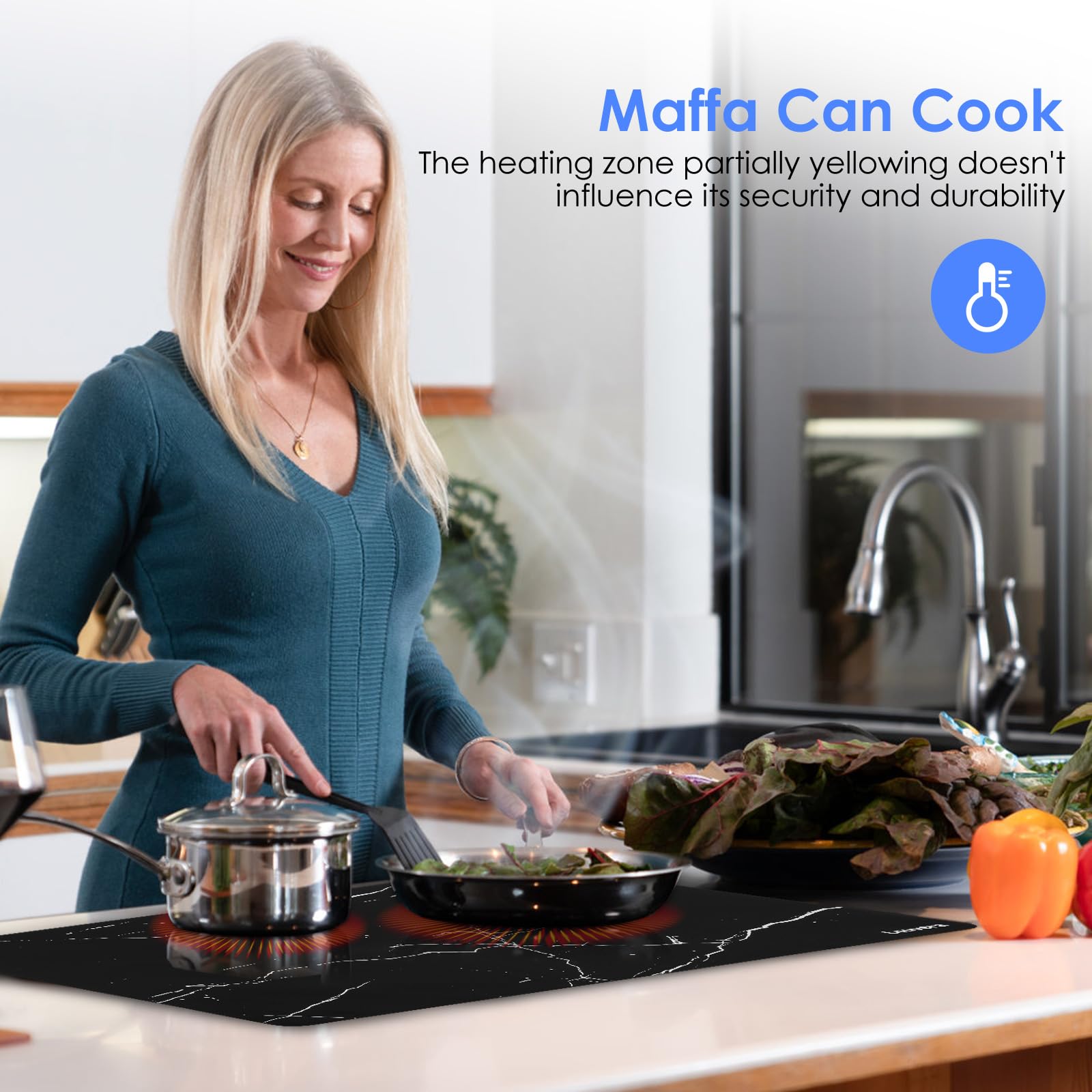 Non-Slip Silicone Induction Cooktop Protector Mat - Scratch-Resistant, Heat-Resistant for Induction Stoves - Multi-Functional Kitchen Accessory for Cooking & Countertop Protection (Perfect for Home, RV & Outdoor Use)