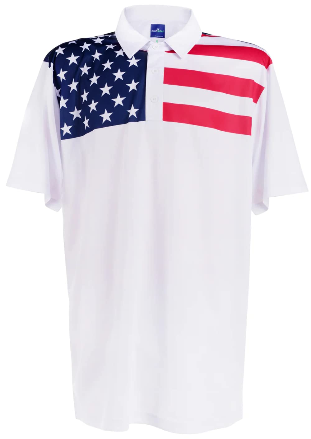 ReadyGOLF USA Men's Performance Golf Polo Shirt - Moisture Wicking, Breathable & UV Protection - Perfect for Golf Courses, Country Clubs & Casual Wear in America