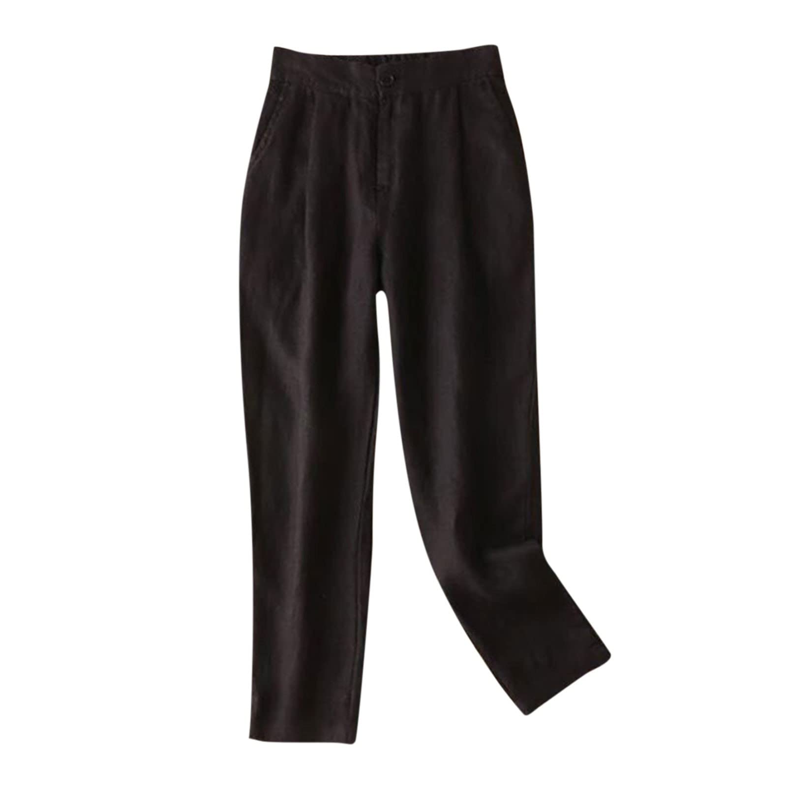 SULEUX Women's High Waist Seamless Leggings with Pockets - Loose Casual Harem Pants for Yoga, Workout & Everyday Wear