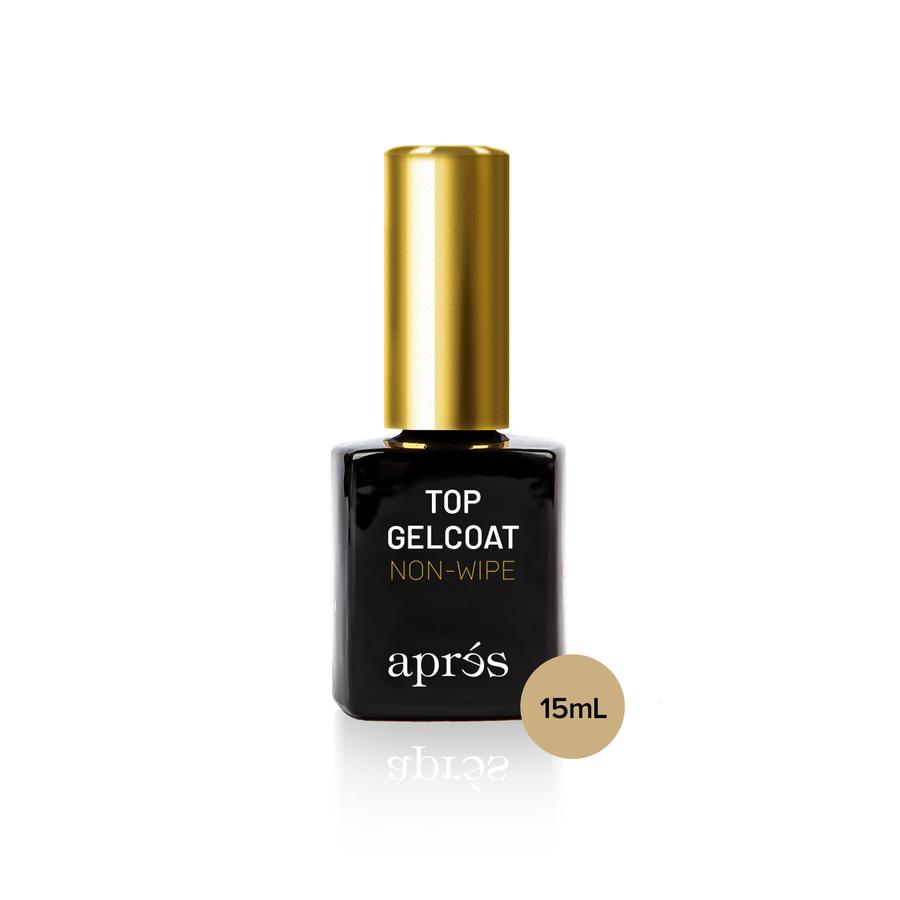 Apres Non-Wipe Glossy Top Coat 15ml - High Shine Nail Polish Sealant for Long-Lasting Manicures & Pedicures - Perfect for Salons, Home Use & Special Occasions