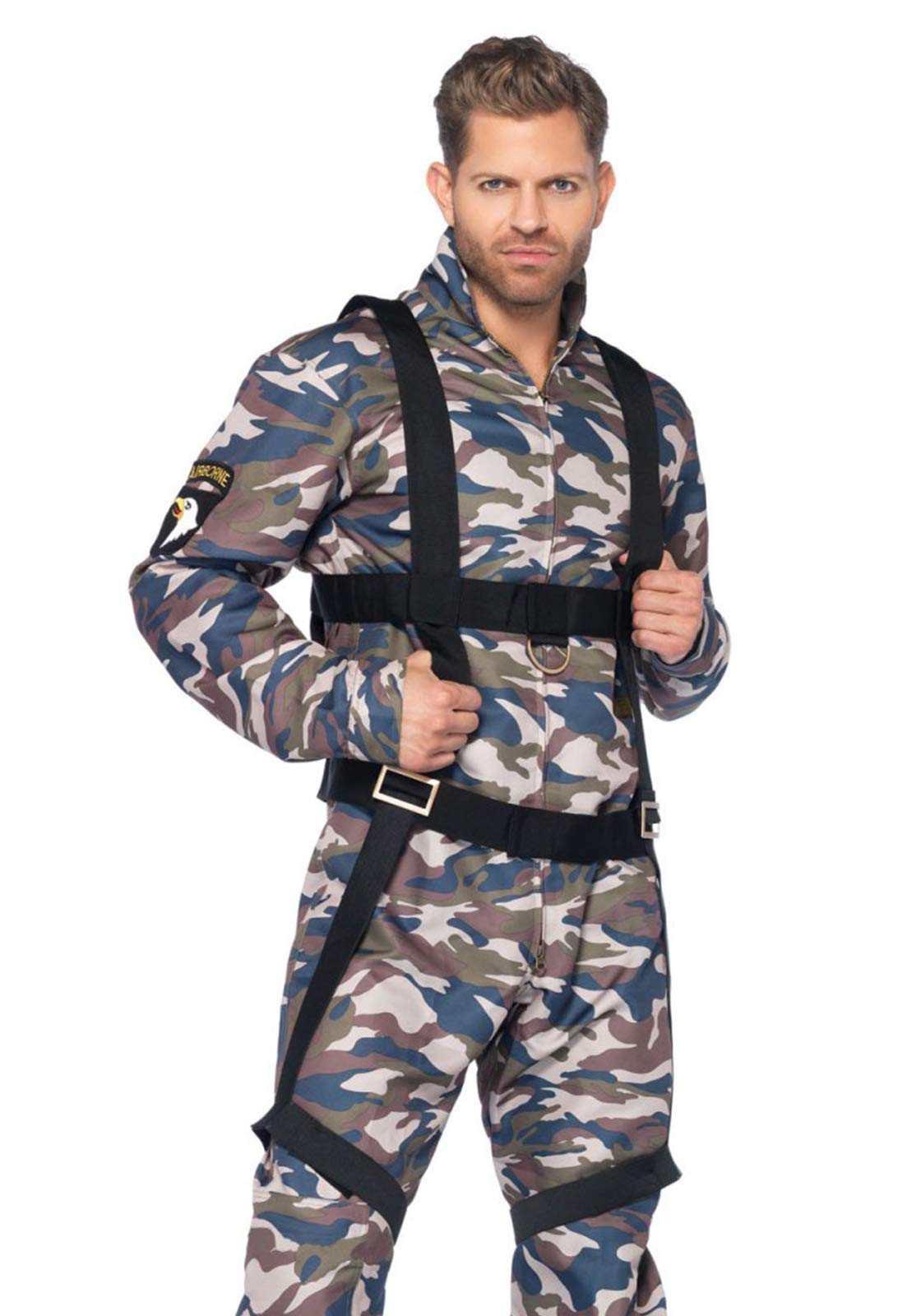 Leg Avenue Men's 2 Piece Paratrooper Costume - Military Halloween Costume Set for Adults | Perfect for Cosplay, Airsoft, and Themed Parties