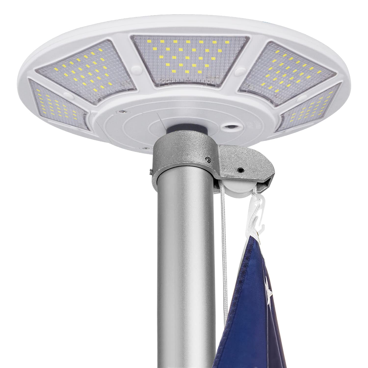 Solar Flag Pole Light - 200 LEDs, 2130 Lumen Waterproof Outdoor Flagpole Light for 15-25 Ft Flags | 12 Hours Runtime | Perfect for Patriotic Displays, Garden Decor & Nighttime Flag Illumination (White)