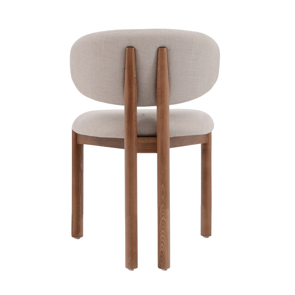 BERLY Modern Dining Chair - Oat & Natural Wood Finish - Perfect for Kitchen, Dining Room, and Home Office Use