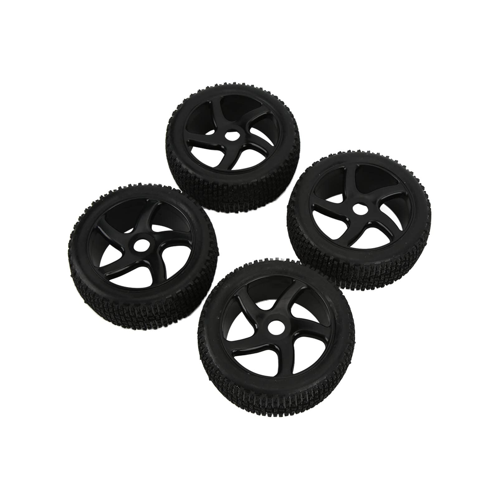 SUNGOOYUE 4PCS RC Car Rubber Tires Wheel Rim Set - Upgrade DIY Parts for 1/8 & 1/10 Scale RC Cars (Black) - Perfect for Off-Road Racing, Drifting & RC Car Performance Enhancement
