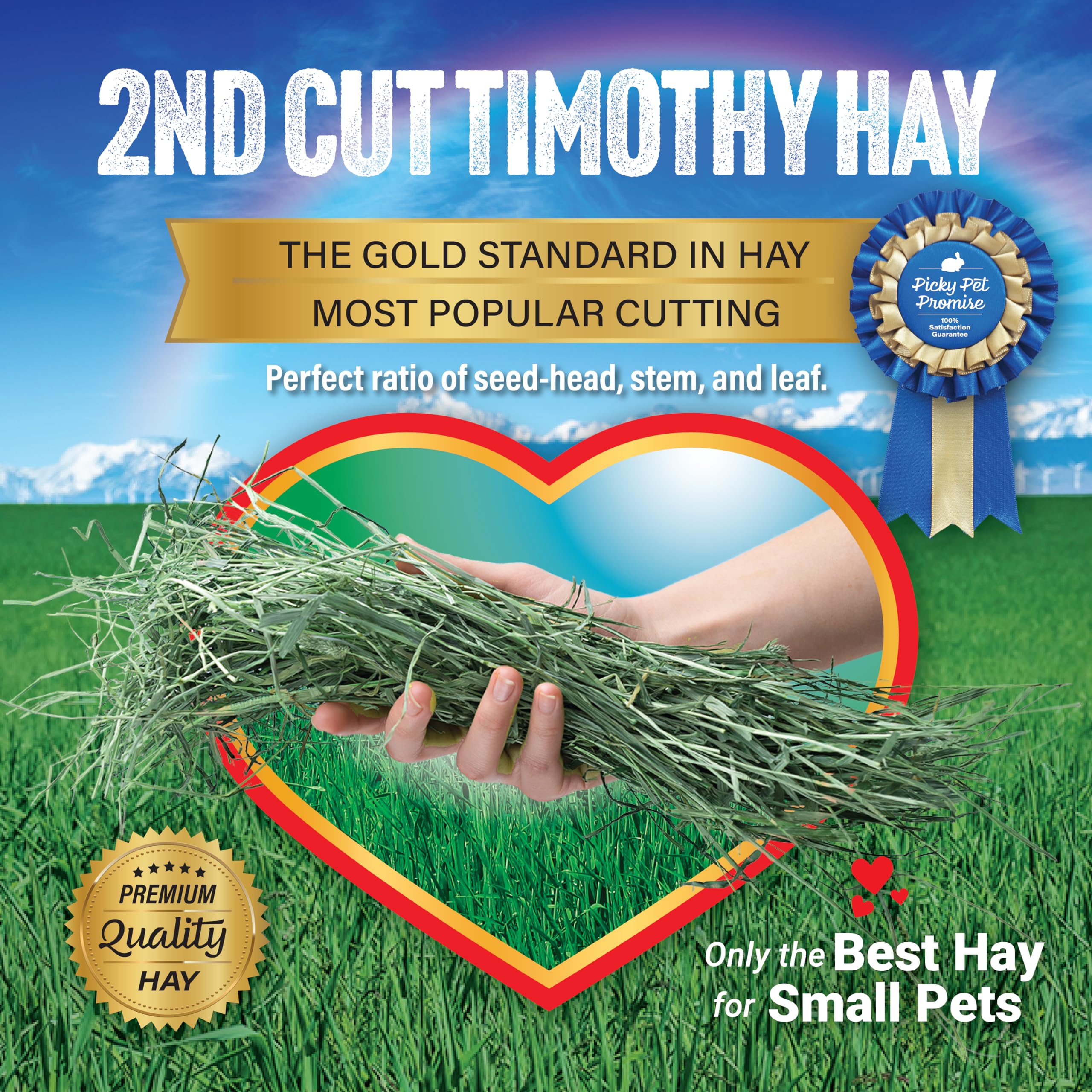 Premium 2nd Cut Timothy Hay for Small Pets - 25lb, Ideal for Rabbits & Guinea Pigs