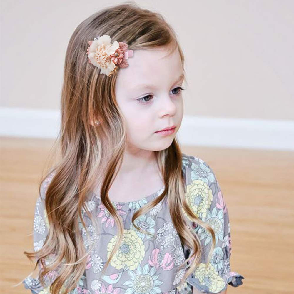 Lightweight Floral Hair Clips Set - 3pcs Baby Girl Hair Bows with Boutique Alligator Clips for Toddlers & Teens | Perfect for Birthday Gifts, School Accessories, and Special Occasions
