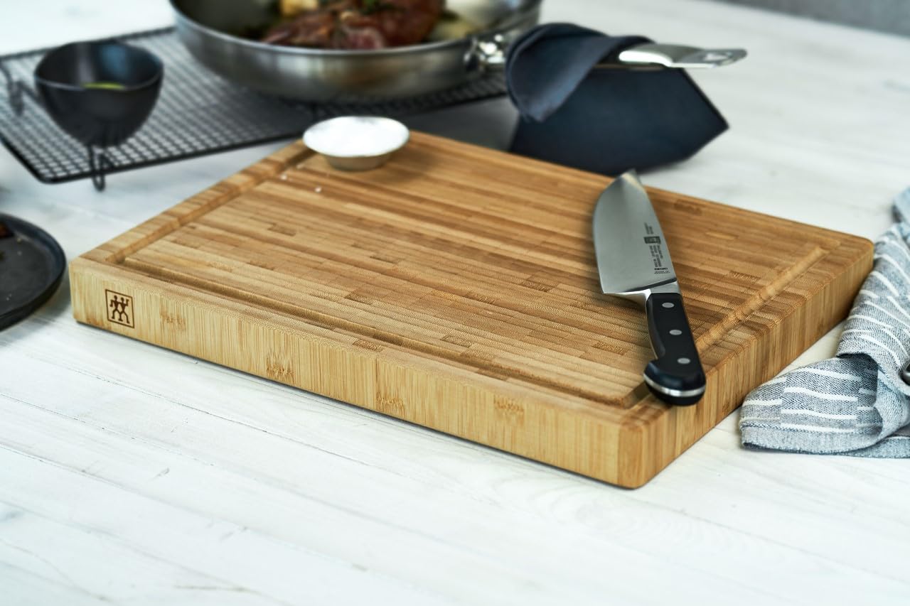 ZWILLING Premium Bamboo Cutting Board - Large Size for Kitchen, Meat & Vegetables | Durable & Eco-Friendly Chopping Board for Home Chefs & Cooking Enthusiasts