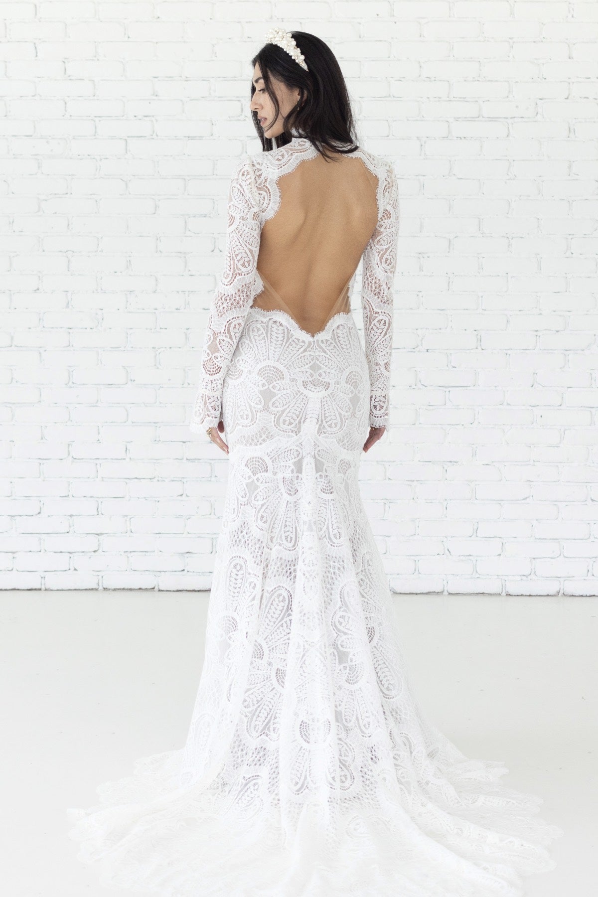 Willowby Orianna Gown - Elegant Lace Wedding Dress with Long Train & V-Neck | Perfect for Bridal Ceremony, Formal Events & Evening Galas