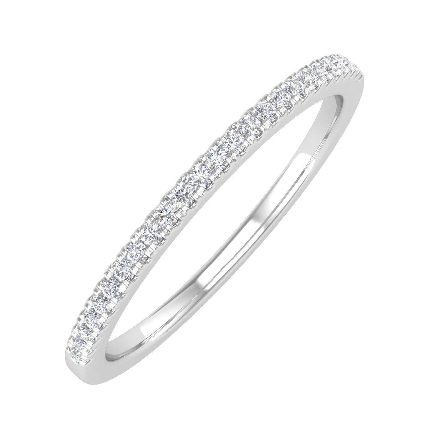1/10 Carat (ctw) 10K Gold Natural Round Diamond Stackable Ring for Women - Wedding, Anniversary, Engagement, Promise Ring - Perfect Gift for Her